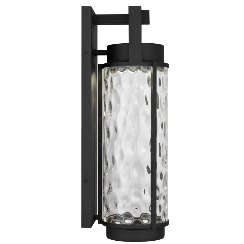 Winston LED Wall Lantern with Mouth-Blown Hammered Glass, 3-CCT Selectable, Dimmable, Wet Rated, 21.75" H x 6.5" W x 8.25" D