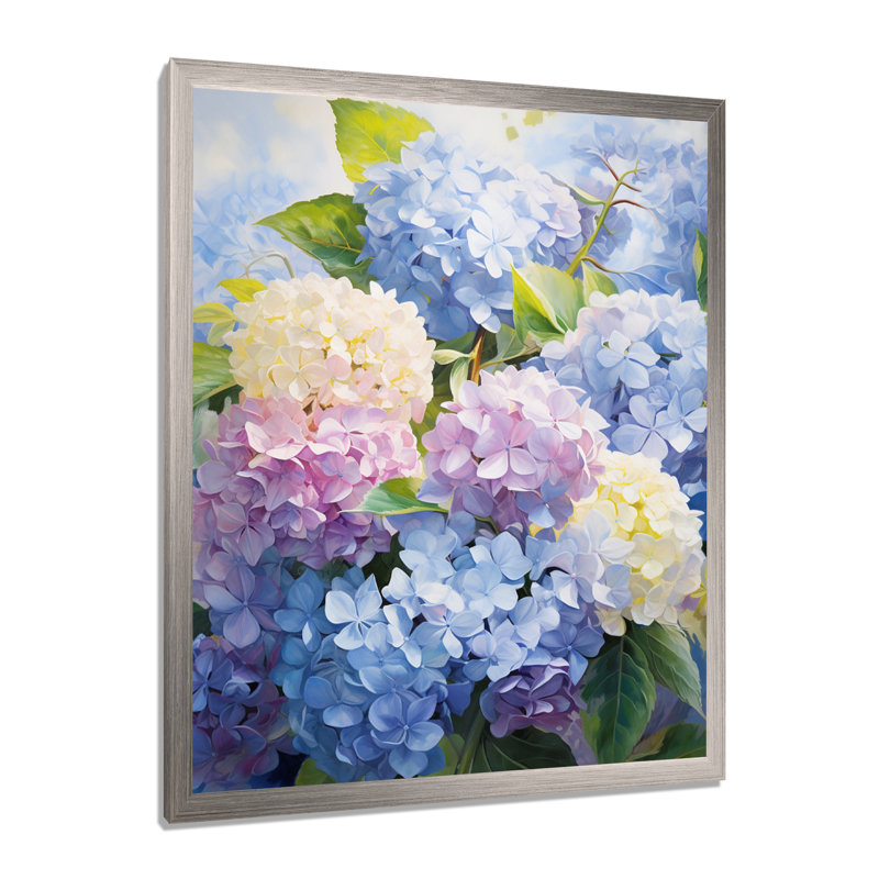 Impression sur toile encadrée «Sangrey Blue Mauve», H 32 po x l 16 po x P 1 po, Cadre simple argenté