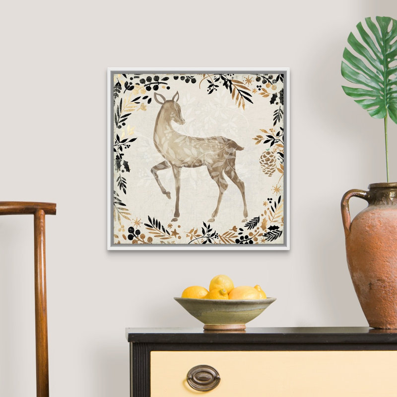 Prancer-reproduction d’art sur toile, Cadre blanc, 22" H x 22" W x 1.75" D