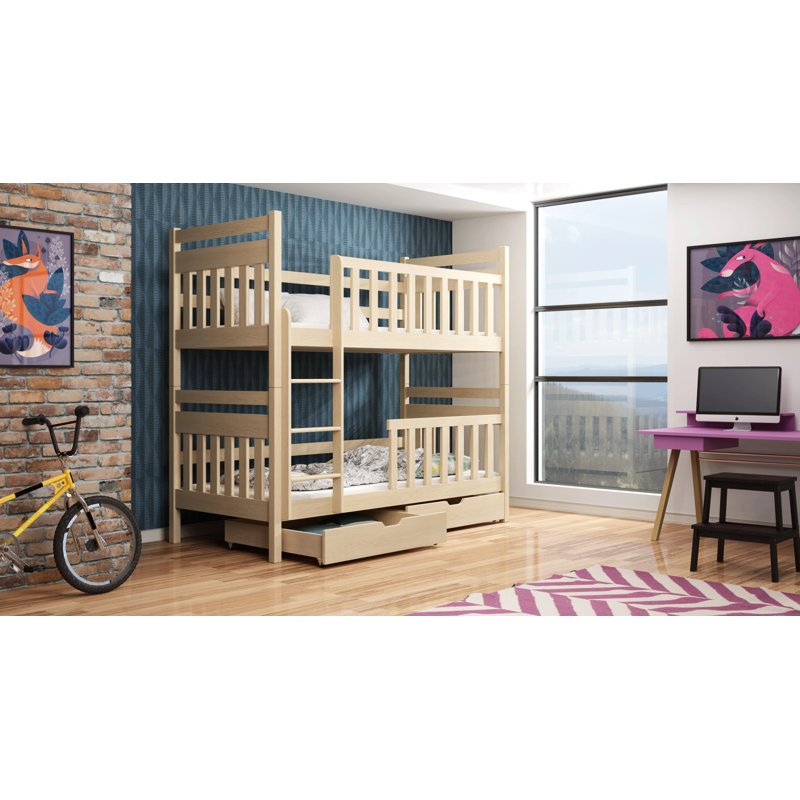 Knowles Single (3') Standard Bunk Bed and Mattress, Pine