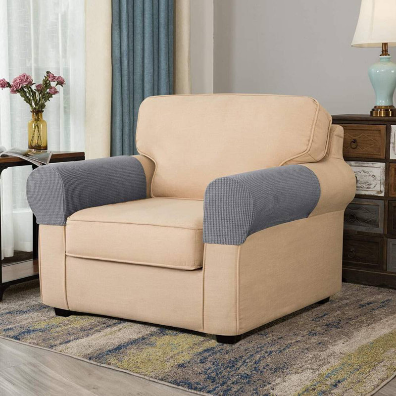 Housse pour fauteuil à coussins carrés Arainy, Gris clair