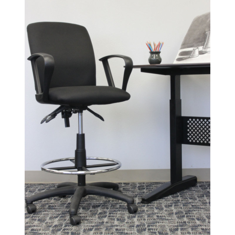 Fabric Drafting Chair, Loop Arms
