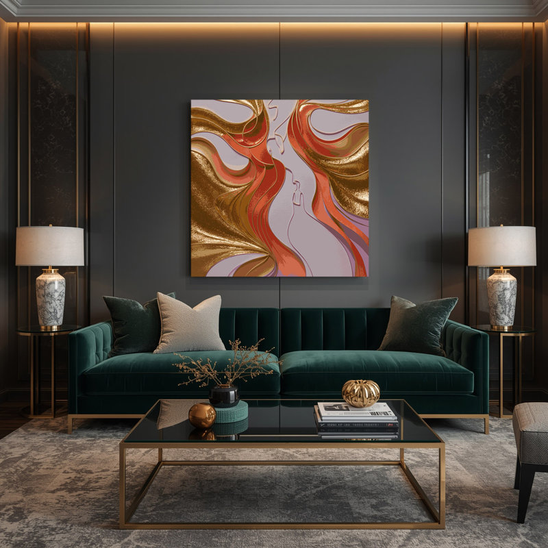 Art mural abstrait sur toile 37, H 12 po x l 12 po