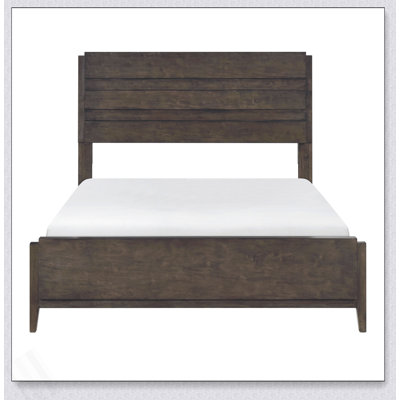 Mobilier de chambre à coucher à panneau durable classique en noyer foncé classique avec très grand lit 1 pièce