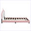 Lit princesse rembourré avec tête de lit couronne, lit plateforme avec tête de lit et pied de lit, blanc et rose-1659411805-1659411804