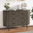 47.2" Fluted 6 Drawer Dresser, Mid Century Modern Wood Chest with Curved Design & Gold Handles-1938574616