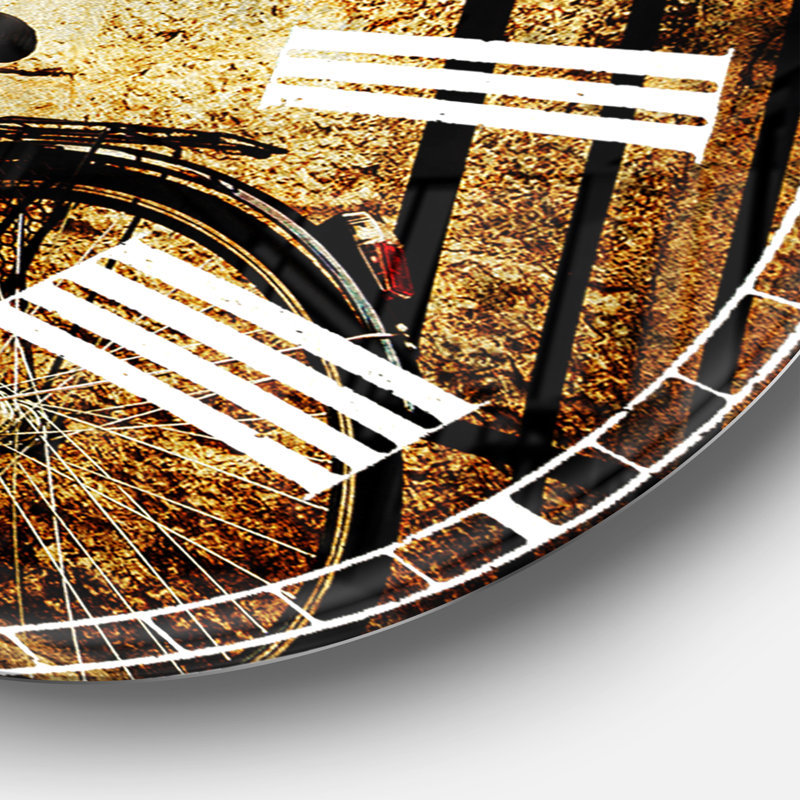 Bicycle with Shopping Bag - French Country Wall Clock, Medium