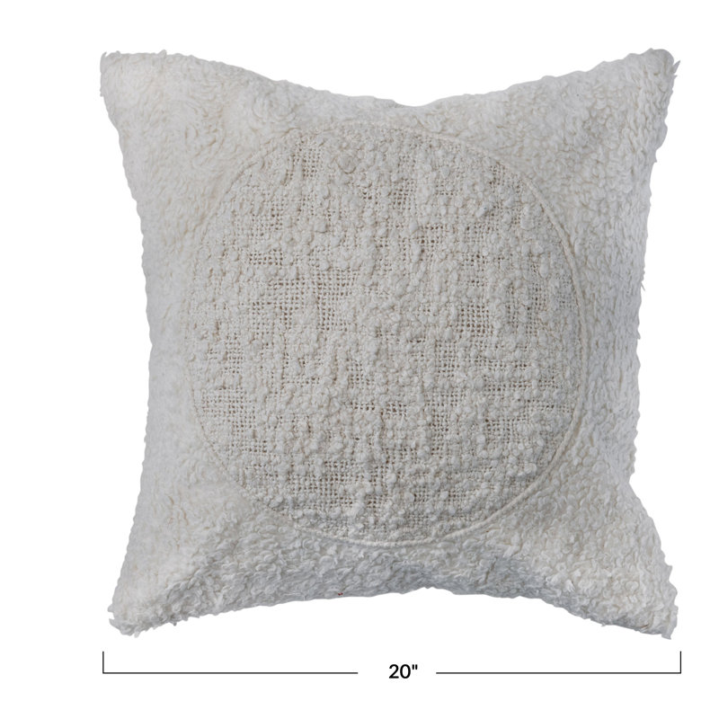 Devia Embroidered Cotton Throw Pillow, Down
