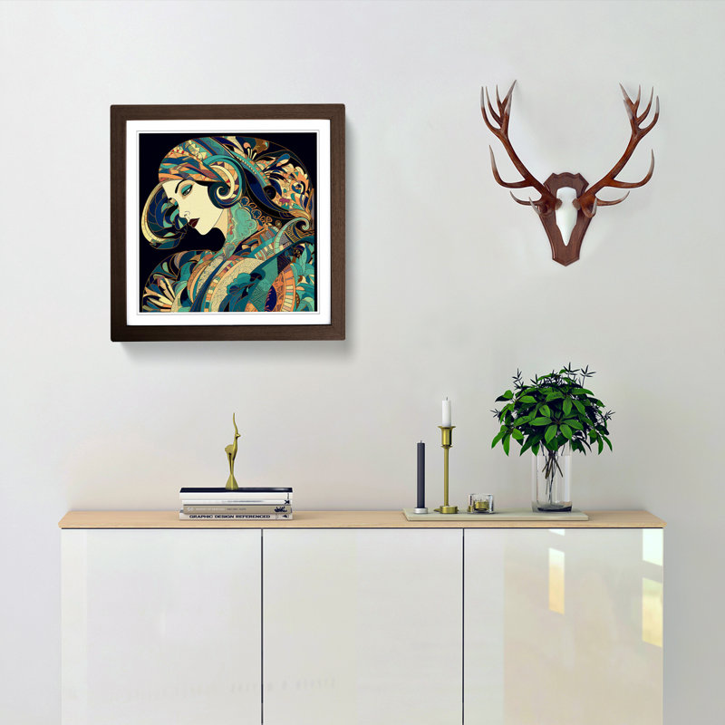 Single Picture Frame Print on Wood, Walnut