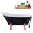 55" Streamline Clawfoot Soaking Acrylic Bathtub With Drain, Clawfeet, and Bamboo Tray-90728052-76109915