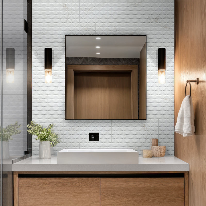Linea 12 in. x 24 in. Glossy Ceramic Stone Look Wall Tile, Venatino Blanca