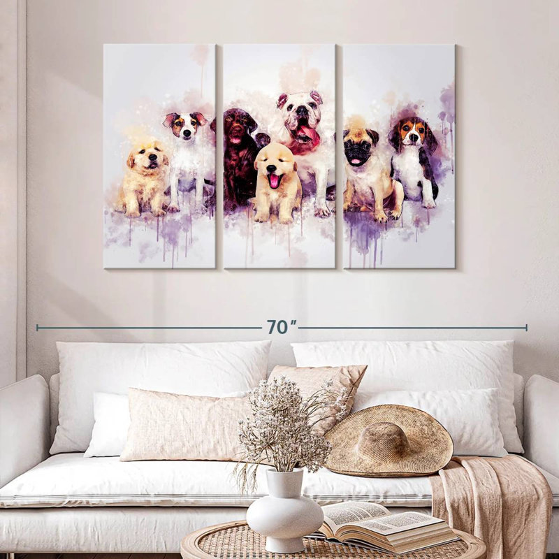 Dog Puppies, 32" H x 50" W