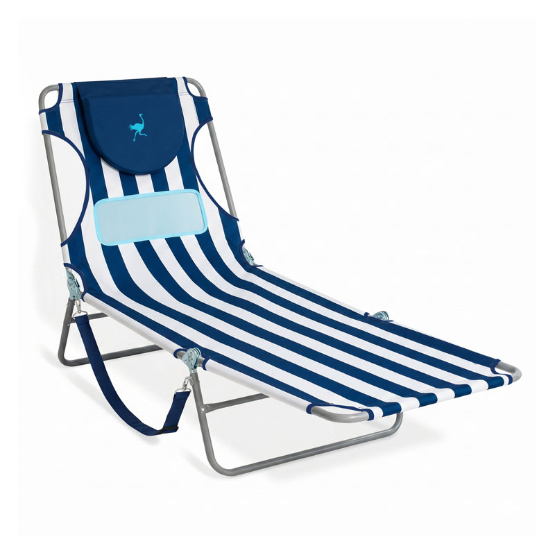 Fauteuil de bronzage pliable Ostrich, Blue/White