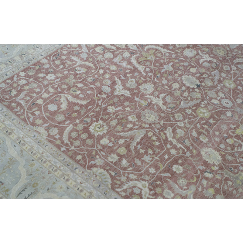 Hand-Knotted High-Quality Rust and Beige Area Rug