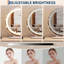 Miroir de meuble-lavabo rond 19 po avec éclairage à DEL, rotation à 360 °, 3 modes d'éclairage à intensité variable avec commande tactile, miroir de maquillage de table pour la chambre à coucher ou un espace de rangement moderne