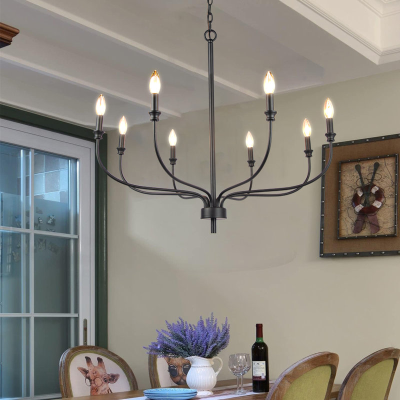 Lustre classique / traditionnel à 8 lumières de style bougie (57,87 po)