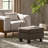Upholstered Ottoman, Chocolate-1166749383