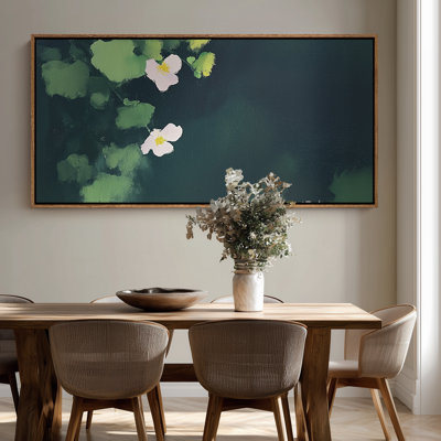 Très grande fleur de lotus minimaliste, reproduction d'art sur toile abstraite encadrée