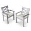 Chaises de salle à manger d'extérieur en bois massif (de 2) - Gris argenté pour 2 personnes avec - et caractéristiques