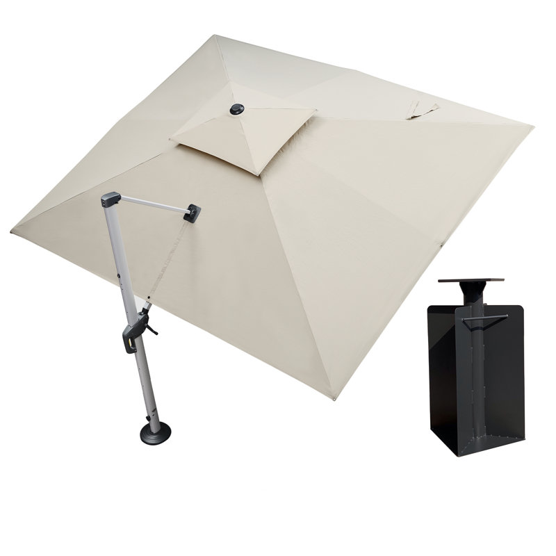 Parasol rectangulaire 10 pi x 12 pi avec comptoir et base Manhattan Manhattan, Beige