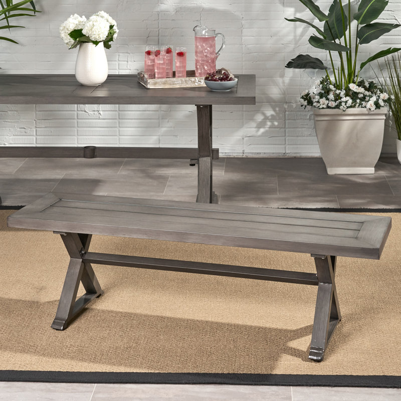Banc de salle à manger d'extérieur moderne en aluminium