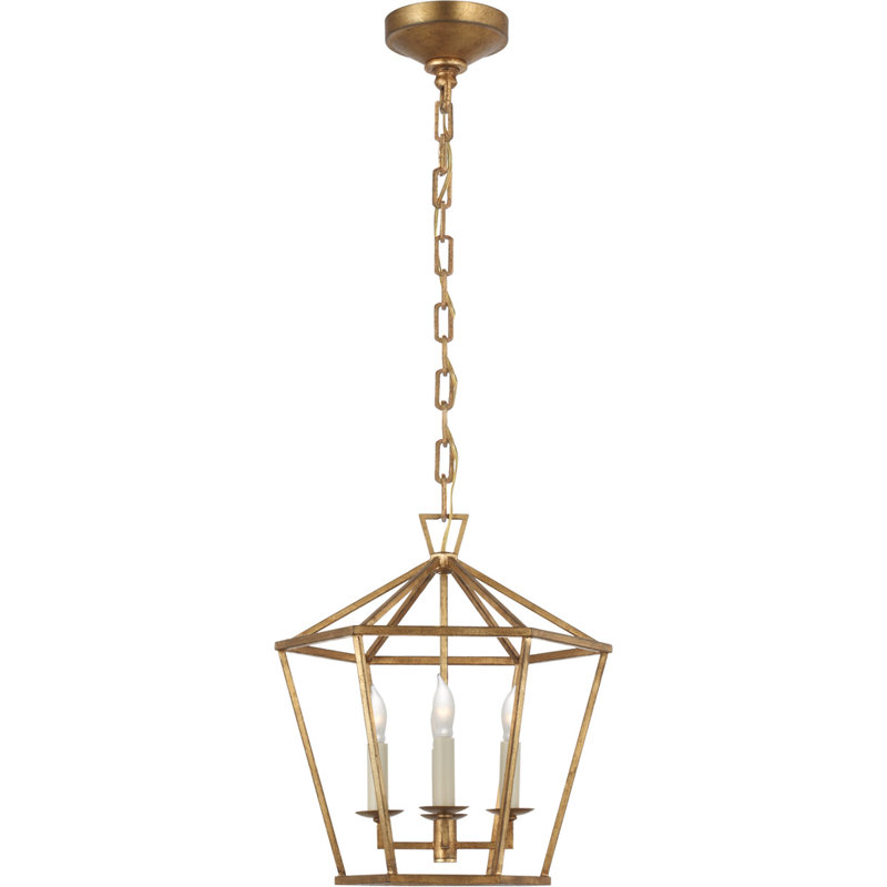 Chapman & Myers Darlana Small Hexagonal Lantern, Gilded Iron, 29" H x 26" W x 26" D