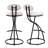 Bar Stools Set of 2 S-shaped Barstools with Backrest Floral Print Upholstered Dining Chairs Counter Height Stool for Kitchen Island (White Print)-1377766492