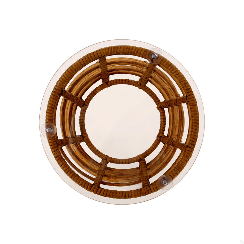 Richfield Glass Top End Table, Brown