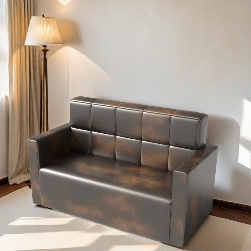 Ensemble de 2 bancs rembourrés en similicuir, H 31,5 po x l 70,87 po x P 25,59 po