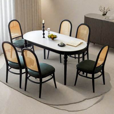 Oval dining table and chair