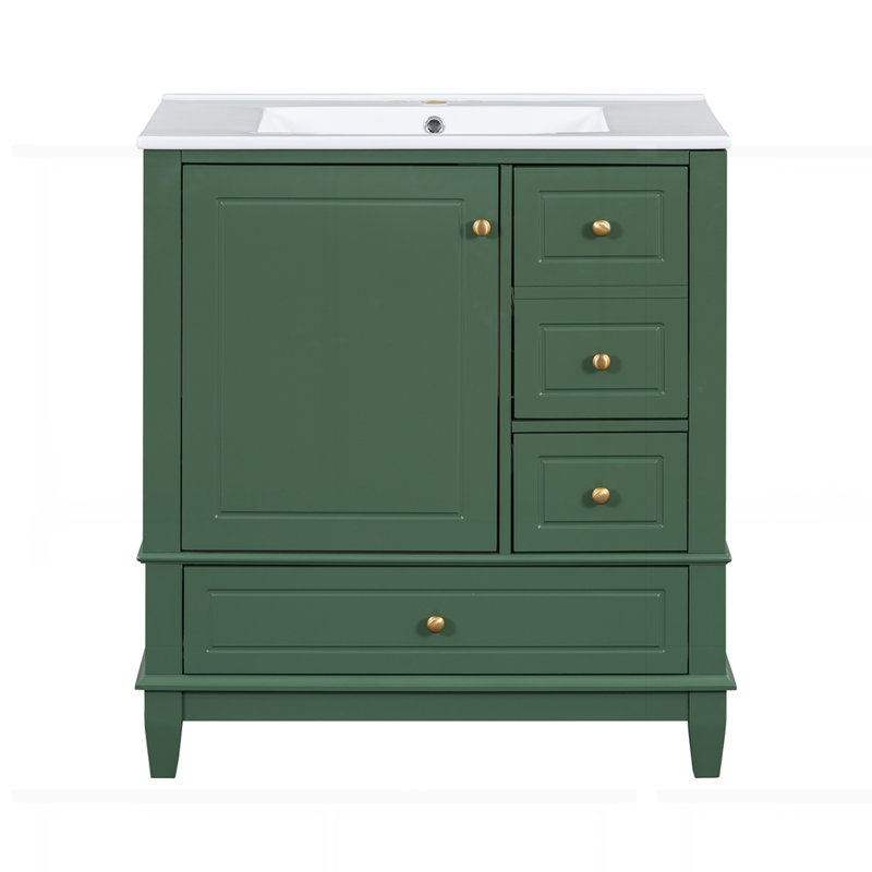 Meuble-lavabo 30 po avec lavabo, Vert