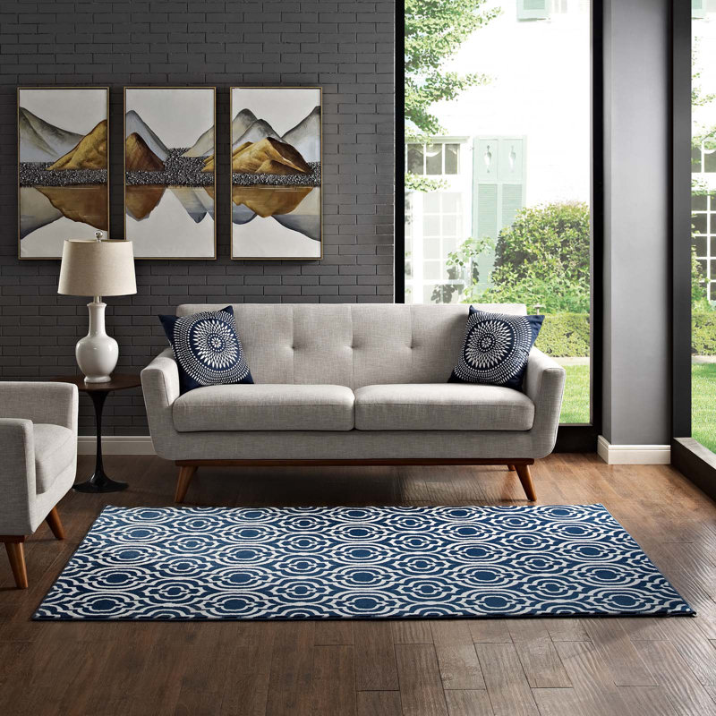 Frame Transitional Moroccan Trellis Area Rug by Modway, 5' x 8'