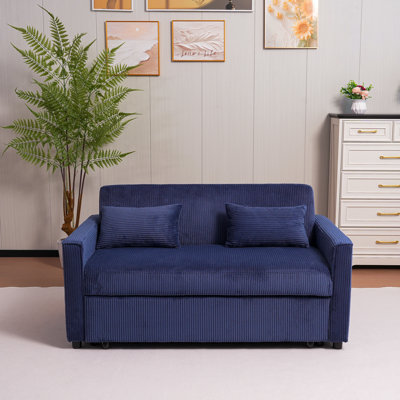 Canapé-lit futon, canapé-lit multifonctionnel en velours côtelé 3 en 1, dossier et oreillers réglables, canapé-lit convertible pour le salon, chambre à coucher