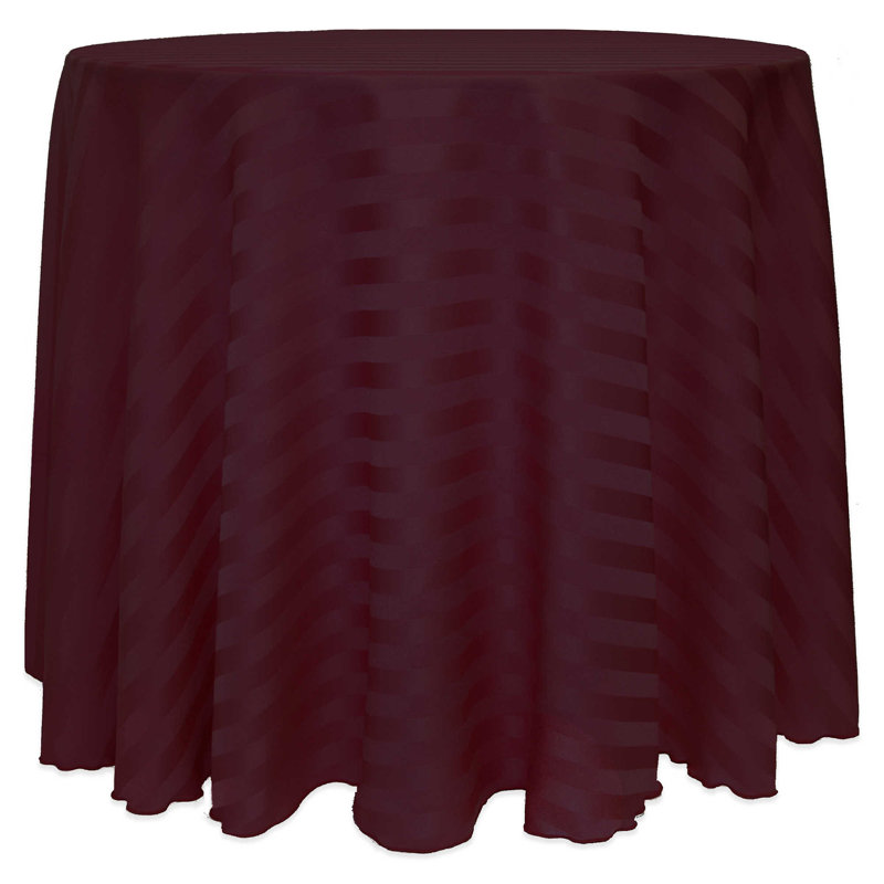 Ultimate Textile Satin Stripe Rectangular Tablecloth, Burgundy, 1, 120" x 120"