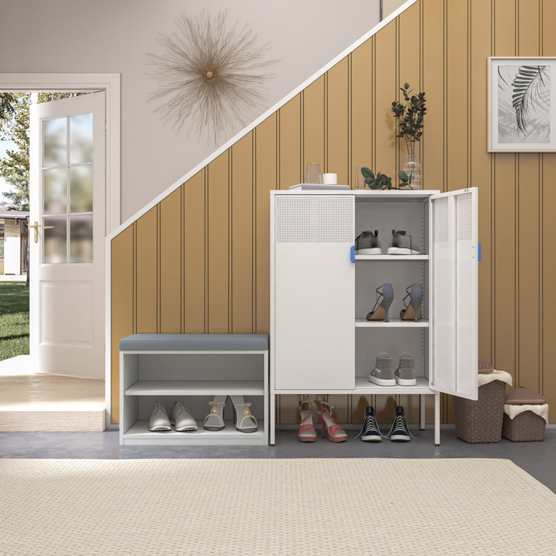 Wilkesbarre Metal Sideboard, White