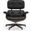 Chaise de bureau en cuir véritable avec repose-pieds Gregory