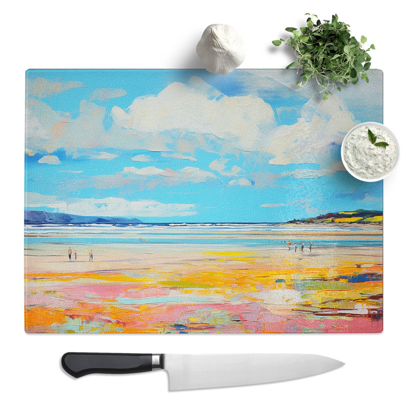 Beach Colour Field No.2  Glass Chopping Board