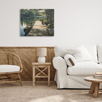 Lake Life Dog on Dock Canvas, design by Sara Culpepper