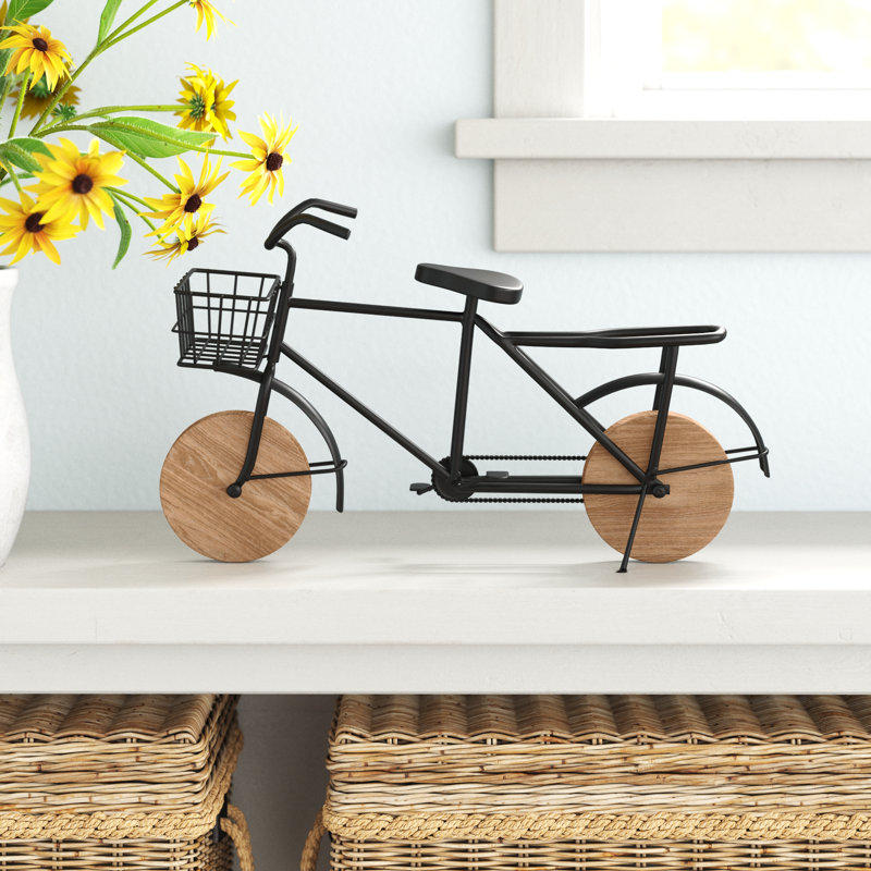 Sculpture de vélo éclectique en métal Kula, Noir
