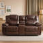 Jepum - Ensemble de salon classique en cuir 3 pièces avec fauteuil inclinable, porte-gobelet et rangement-1669974720