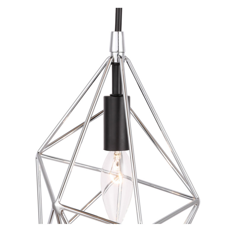 Luverne 1 - Light Single Pendant, Chrome/Black