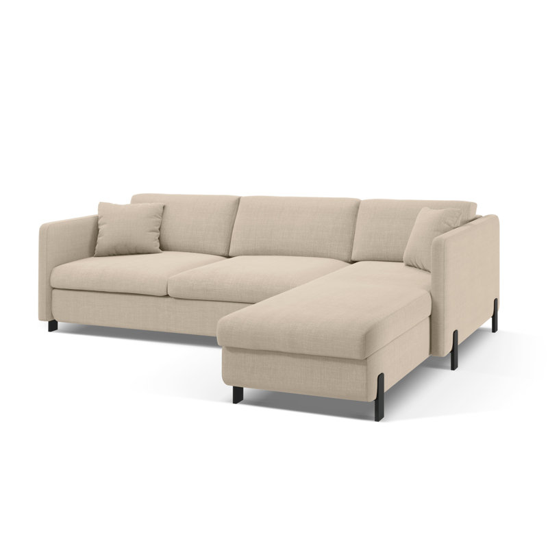 Bejna 3 Seater Sofa Bed, Beige, Right Hand Facing, 80cm H x 280cm W x 170cm D