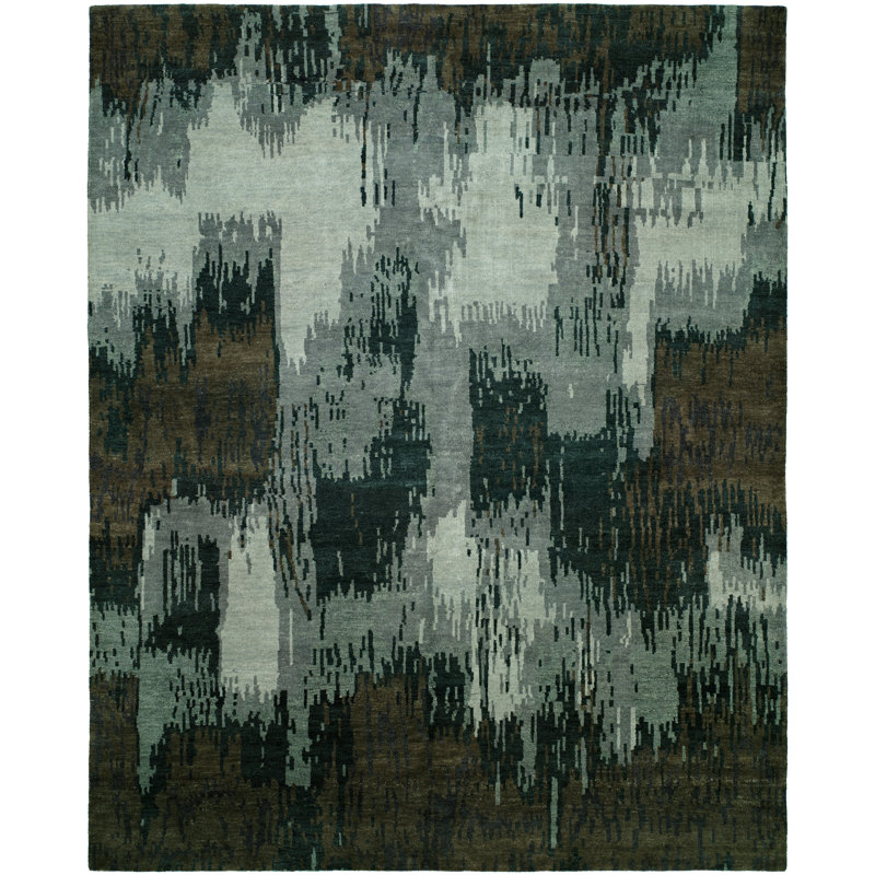 Wool Abstract Area Rug, Rectangle 8' x 10'