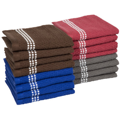 Waffle Dish Cloths - Absorbent Terry Weave Towels for Cleaning and Drying