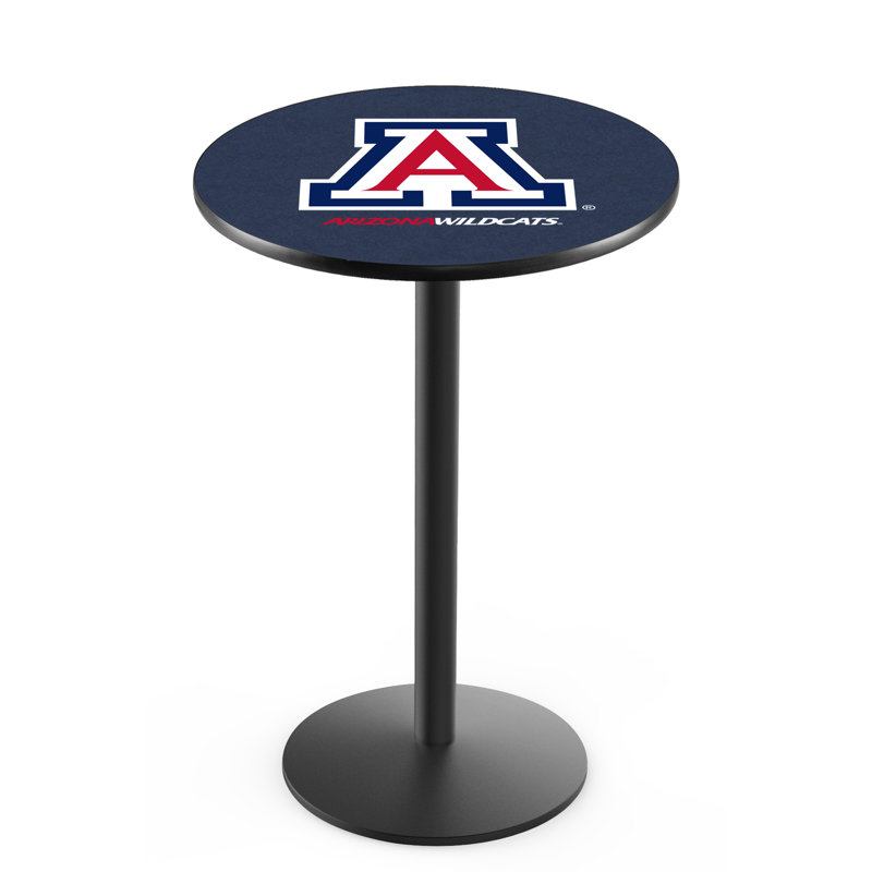 Round Metal Base Dining Table, Black Wrinkle, University of Arizona