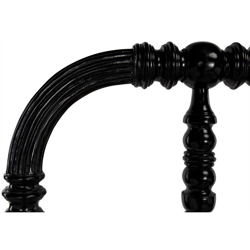 Bachelor Solid Wood Bed, Hand Rubbed Black, Twin
