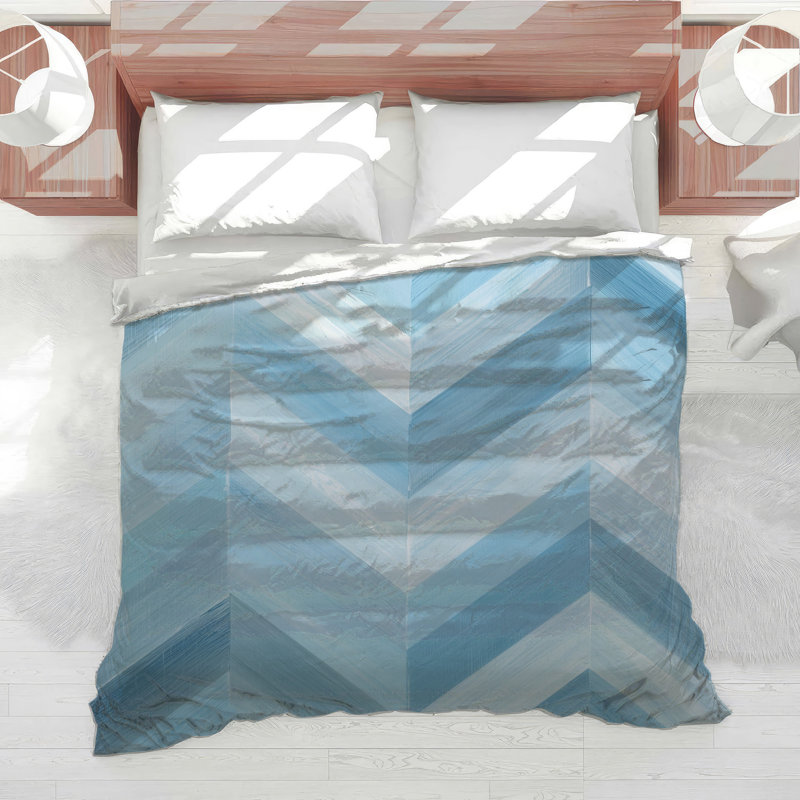 Blue Chevron Zigzag Comforter, Twin Extra Long