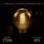 G125 Globe Vintage LED Filament Bulb 4W E27 Screw Flicker-Free Amber Warm White 2700K Non-Dimmable