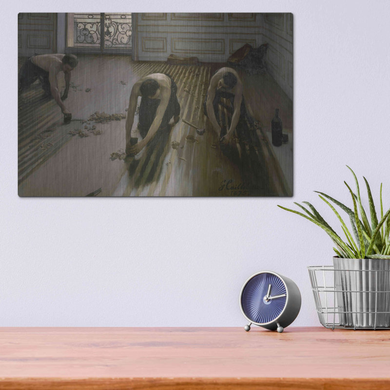 Art mural en métal luxueux «The Floor Planers» par Gustave Caillebotte, 16 po x 12 po