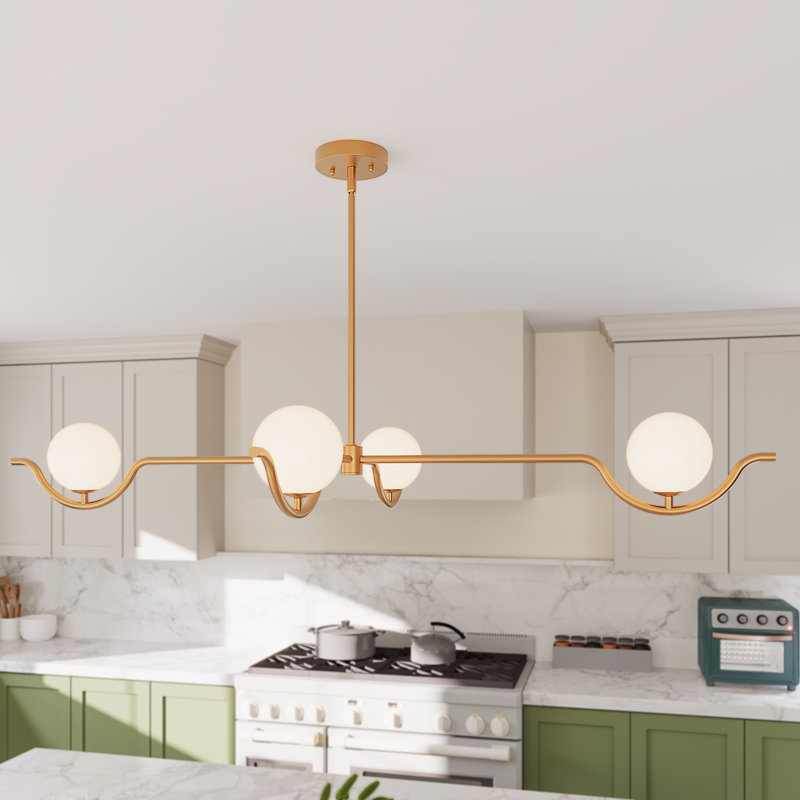 Waveform 4 - Light Dimmable Brushed Gold Chandelier